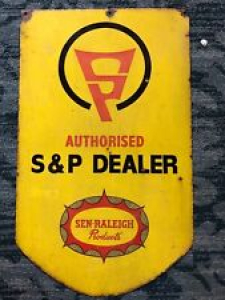 Vintage Old S&P Sen Raleigh Bicycle Shop Sign, Porcelain Enamel. Review