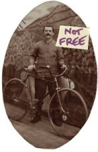 MAN w SAFETY BICYCLE Original Vintage 1890’s Photograph RPPC Oval Cut POSTCARD Review