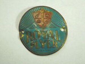 Vintage Royal Flyer Bicycle Head Badge Emblem Made in USA Blue and Red #2 Review
