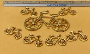Bicycle Pendant  Charms Lot Of 6 Small 1 Large Gold Plated NOS Review