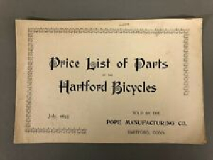July 1895 Price List Of Parts Of The Hartford Bicycles 6″ x 9″ Review