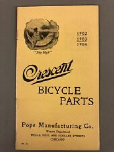 1902-1904 Crescent Bicycle Parts Pope Manufacturing Co 6 Page Pamphlet Review
