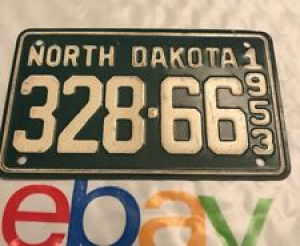 Vintage 1953 NORTH DAKOTA 328-66 Bicycle License Plate Wheaties Cereal Review