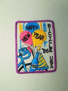 Vintage 1986 HAppy New Year Bicycle USA Cyclists Iron On Patch Review