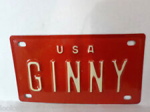Nameplate BICYCLE License Plate GINNY 1950’s red VTG Review
