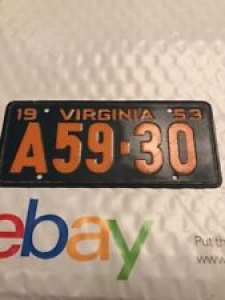 Vintage 1953 VIRGINIA A59-30 Bicycle License Plate Wheaties Cereal Review