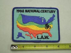 Vintage 1988 National Century L.A.W. Patch- Bicycle Marathon Rainbow America Review