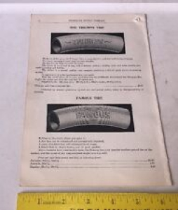 1902 Bicycle Catalog Page Illustration w Prices TIRES & TUBES Triumph Famous Review