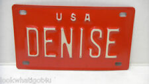 Nameplate Bicycle License Plate Denise 1950’s red VTG Review