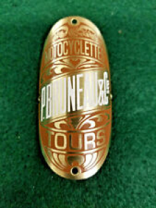 P. Bruneau Tours Motorcyclettes Bicycle Head Tube Badge Acid Etched Brass Review