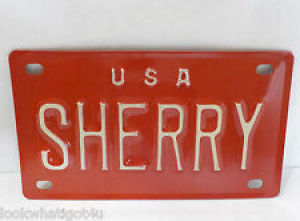 Nameplate BICYCLE License Plate Sherry 1950’s red VTG Review