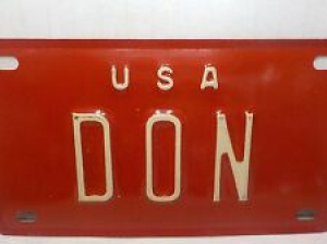 Nameplate Bicycle License Plate DON 1950’s red VTG Review