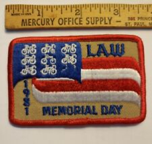 Vtg 1981 MEMORIAL DAY Bicycle Patch LAW League American Wheelmen 71O – nice  Review