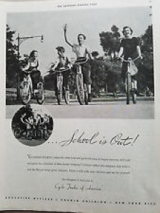 1937 Cycle Trades of America Riding Bicycles School is OUt Vacation Starts Ad Review