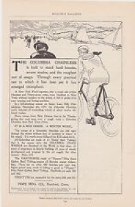 1890s/1900s VINTAGE MAGAZINE AD #B1-47 – COLUMBIA CHAINLESS BICYCLE – POPE Review
