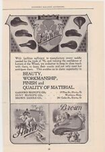 1890s/1900s VINTAGE MAGAZINE AD #B1-67 – HUNT GARFORD BROWN BICYCLE SEATS   Review