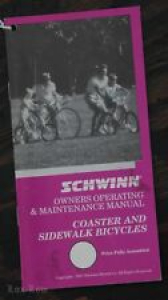 1982 Vintage Schwinn Coaster Brake Bicycle Owner’s Manual Hang Tag Bike Stingray Review