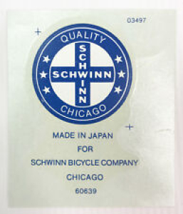 Vintage Schwinn Quality Chicago Made In Japan Round Decal Blue Authentic – NOS  Review