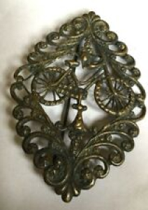 VICTORIAN LADY CYCLISTS SCARF BROOCH – BRONZE – c.1880s – RARE & ATTRACTIVE!. Review