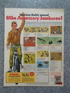 VINTAGE 1964 WESTERN AUTO BICYCLE ACCESSORY BOY SCOUT JAMBOREE ADVERTISEMENT  Review