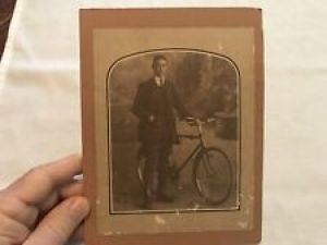 Man With Bicycle Vintage 1800’s Photograph Review