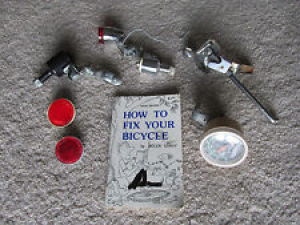 Bike Parts Set: Light Generators Speedometer Kick Stand Fix Bicycle Book Etc USA Review