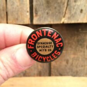 Antique 1890s / 1900s Bicycle Stud Celluloid Button Pin FRONTENAC BICYCLES Review