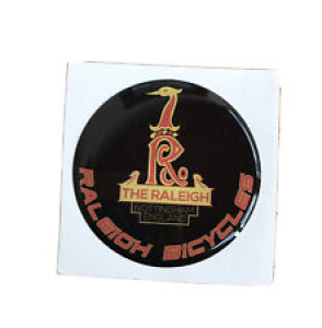 RALEIGH BICYCLES RESIN 3D STICKER Classic badge Stick On 50mm Chopper 60s Review