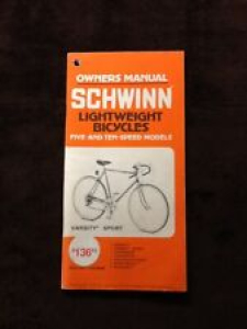1976-77 SCHWINN LIGHTWEIGHT BICYCLES 5 AND 10 SPEED MODELS OWNERS MANUAL Review