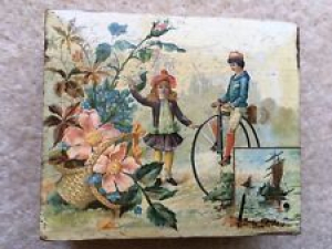 C1880s VINTAGE PENNY FARTHING BICYCLE PICTORIAL WOODEN TRINKET BOX Review