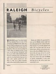 1930s Raleigh Bicycle Brochure and Price List Review