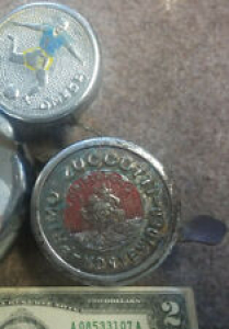 LOT OF 2 VINTAGE BICYCLE BIKE BELLS OMEGA SOCCER PLAYER ST CHRISTOPHER FOR PARTS Review