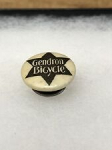 Antique 1890s 1900s Bicycle Stud Button Celluloid Pin GENDRON BICYCLE Cycle Review