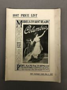 1897 Price List For Columbia Bicycles Pope Manufacturing 9” X 7” Review