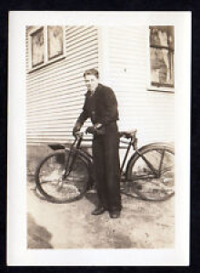 1920’s BICYCLE Young Man ORIGINAL PHOTOGRAPH Geppert Studios Des Moines Iowa Review