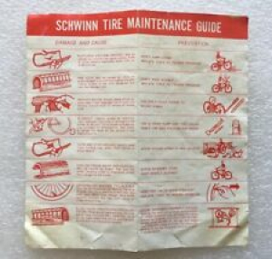 Vintage 1971 SCHWINN BICYCLE Tire And Tube Care Maintenance Guide JAPAN Review