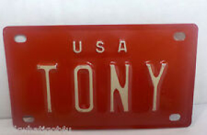 Nameplate BICYCLE License Plate TONY 1950’s red VTG Review