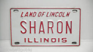 Vtg Bicycle License Nameplate Sharon 1950’s era Red & White Review