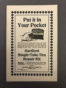 Hartford Single Tube Tire Repair Kit Advertisement Late 19th Century 5 1/2″ x 3″ Review