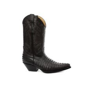 Men’s Leather Grinders Carolina Croc Black Cowboy Western Slip On Pointed Boots Review