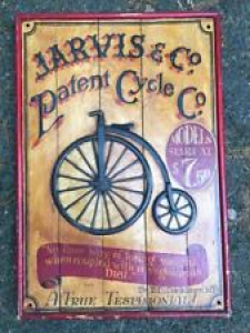 Jarvis & Co Patent Cycle vintage 1800’s style painted folk art wooden sign  Review