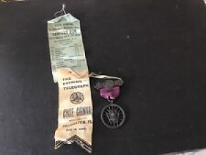 1896 Bicycle Bike Race Pin Medal & Ribbon League Of American Wheelmen Phila PA Review