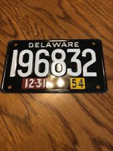 WHEATIES MINI LICENSE PLATE (TAG) DELAWARE 12-31 1954 Looks New NOS Take Look Review