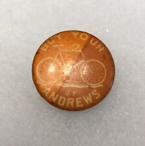 Antique 1890s 1900s Bicycle Stud Button Pin BUY YOUR BICYCLE OF ANDREWS Review