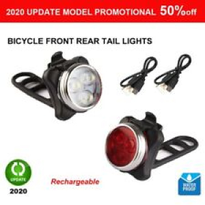 Waterproof Bicycle Bike Lights Front Rear Tail Light Lamp USB Rechargeable IPX4 Review