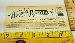 Neat Old 1896 Ad Advertising Waverley BICYCLES Indiana Bicycle Indianapolis IN Review