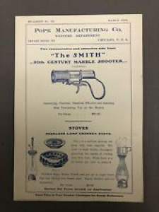 March 1904 Pope Manufacturing “The Smith” Marble Shooter Advertisement 9” X 6” Review