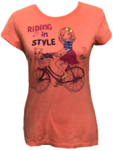 Hanes Children Bicycle Orange Graphic Tee “Riding in Style” SIZE:XL PREOWNED Review