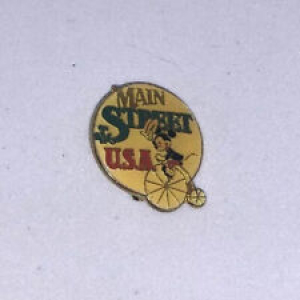 Disney Main Street USA Mickey Mouse Bicycle Clasp Back Enameled Pin Vintage Review