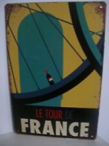 POP ART TIN SIGN LE TOUR DE FRANCE CYCLIST BICYCLE WINE MANCAVE GARAGE SHED  Review